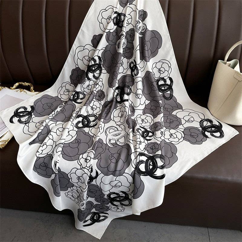 Mirazshoes WholeSale - Wholesale Scarf - Women's - Thin Print Square Silk Scarf2