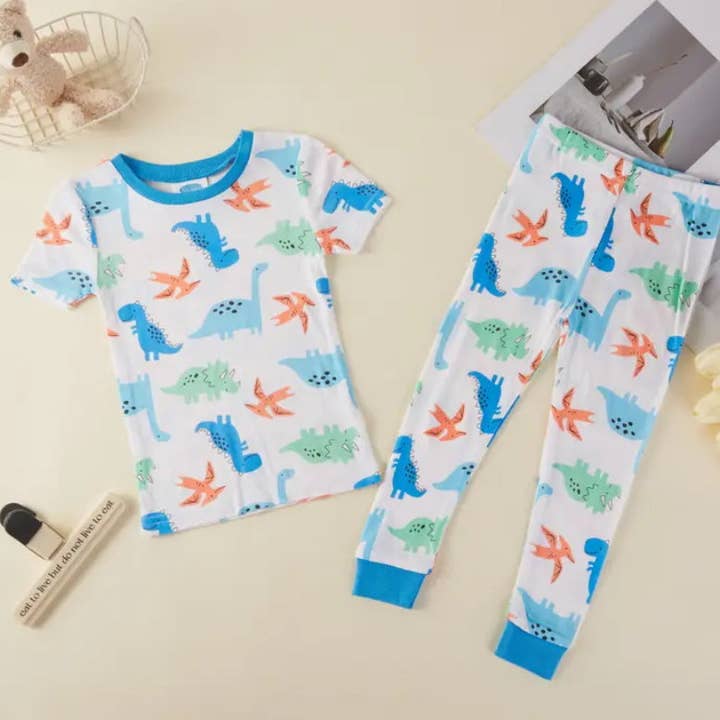 95% Viscose from Bamboo Dinosaur Kids Pajama Pants Set for wholesale by Lollipop Dreams