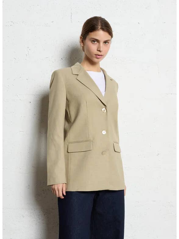 The Korner - USA - Wholesale Blazer – Women's - TK24251055 - Ladies Solid Button Up Blazer5