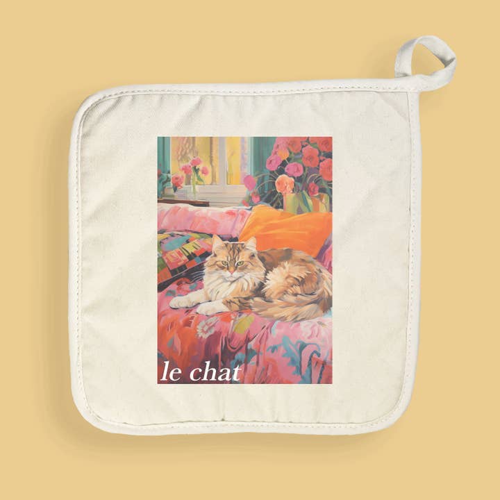 Le Chat (The Cat) - Cotton Pot Holder for wholesale by Boheme Bliss