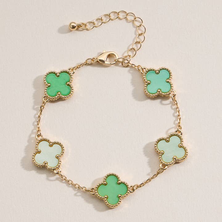 Frem - Wholesale Charm/Dangle Bracelet - Colorful Shell Charm Bracelet with Gold Detailing20