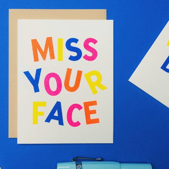 Studio Claudia - Wholesale Thinking of You Card - Miss Your Face Greeting Card1