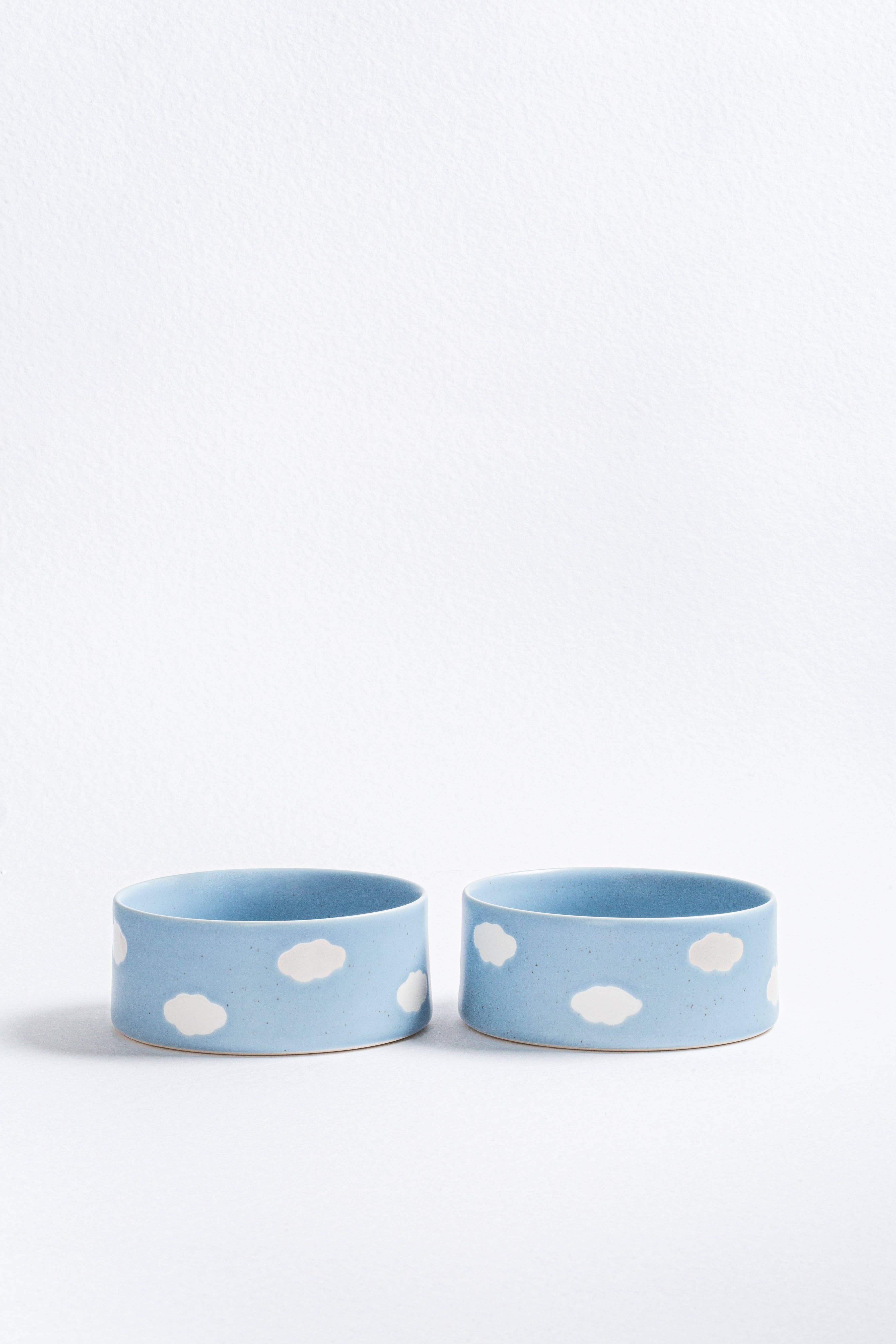 Egg Back Home USA - Wholesale Pet Bowl - Cat/Dog - Set of 2 Blue Large stoneware ceramic Pet Bowls — Cloud Collection4