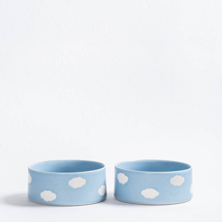 Egg Back Home USA - Wholesale Pet Bowl - Cat/Dog - Set of 2 Blue Large stoneware ceramic Pet Bowls — Cloud Collection4