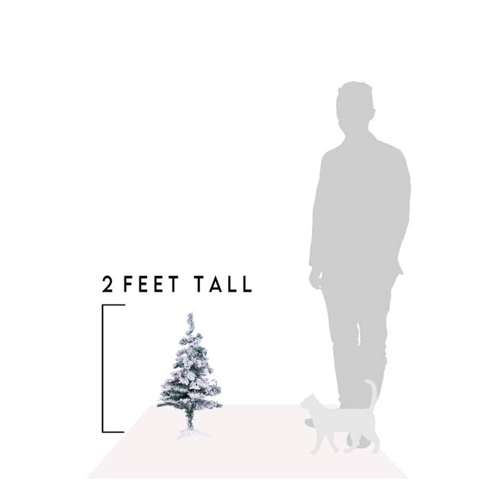 Green 2' Snow Flocked Tabletop Christmas Tree for wholesale on Faire5