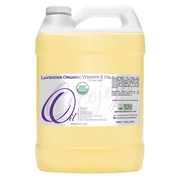 Coco jojo - Wholesale Bath/Body Oil - Vitamin E Oil and Lavender Oil Blend, USDA Certified Organic