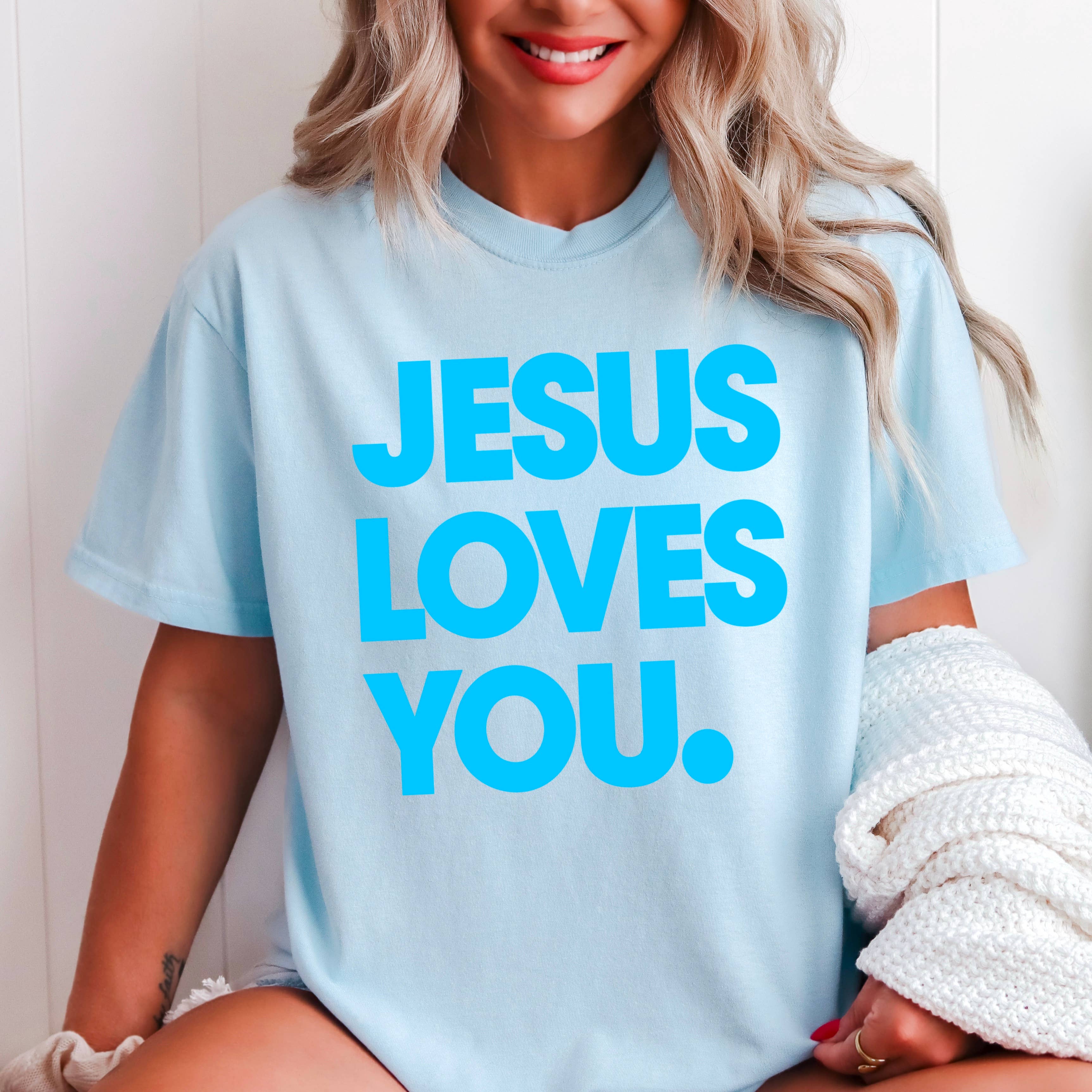 Shoppe SHC - Wholesale Screen Printed T-Shirt - Women's - Jesus Loves You Christian T-Shirt | Comfort Colors12