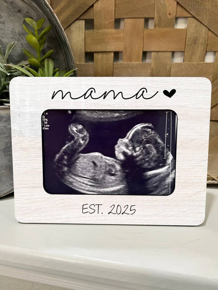 Mama Est. 2025 Photo Frame – Ultrasound Photo Gift for Moms for wholesale by Boutique Butterlu