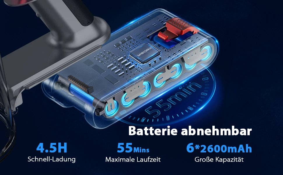 BlakOutlet – wholesale Dammsugare – Sladdlös dammsugare med 30 kPa sugkraft och 55 minuters driftstid10