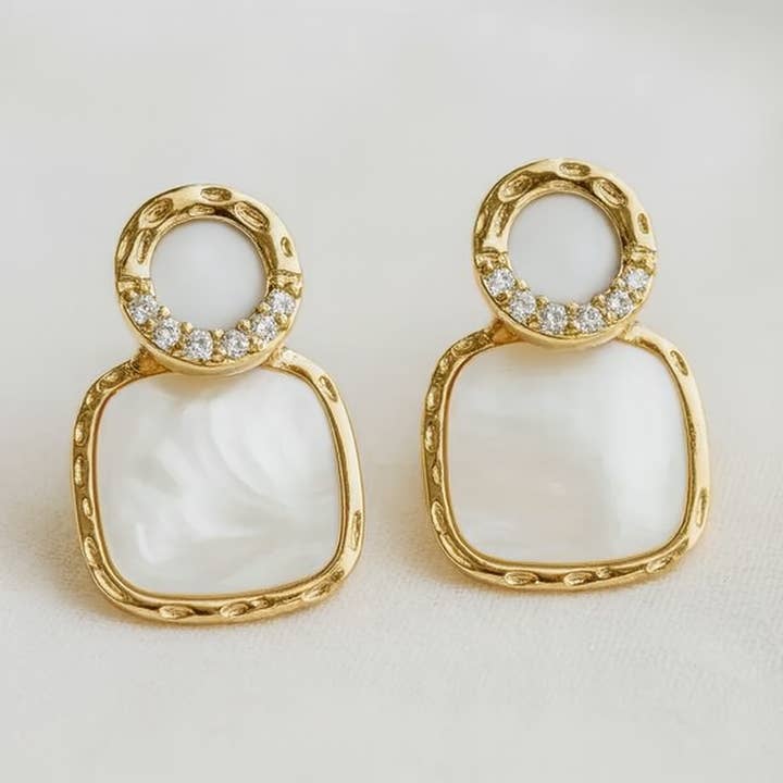 Geometriska fyrkantiga skalörhängen för wholesale av Ellemadera