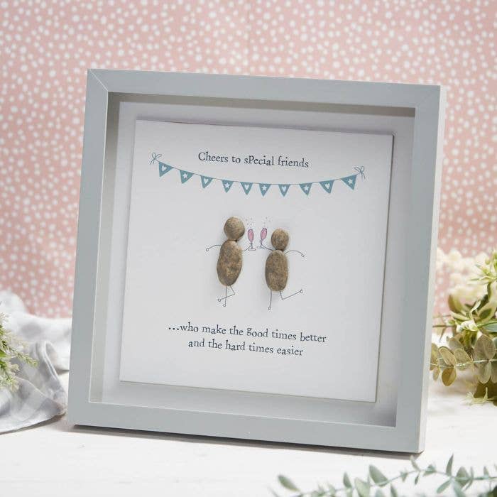 Langs - Wholesale Picture Frame - Friendship Wood Shadow Box Picture Cheers to Special Friends With Resin Friends0