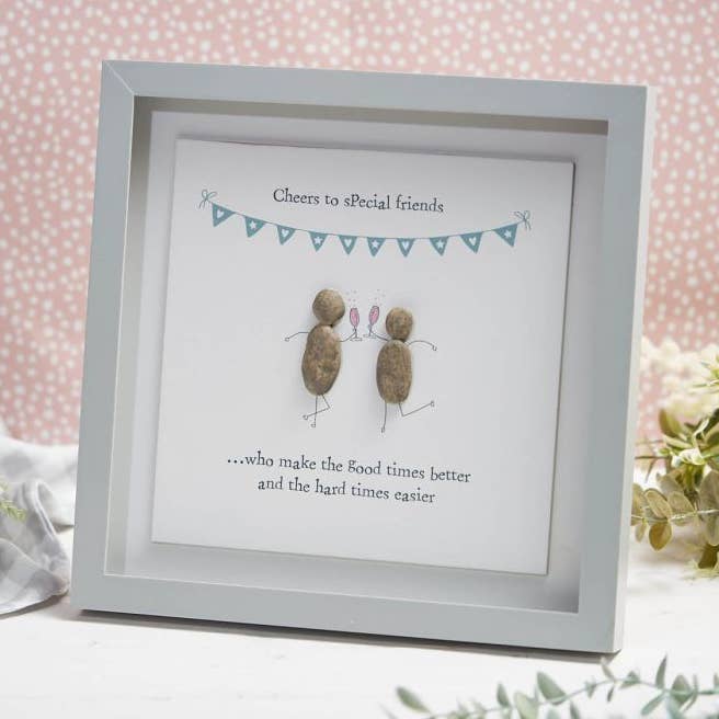 Langs - Vente Cadres photos - Boîte à ombre en bois d'amitié Image Santé aux amis spéciaux avec des amis en résine0