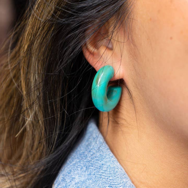 Spiffy & Splendid - Wholesale Hoop Earrings - Chloe Hoops - Turquoise // Jewelry, Earrings1