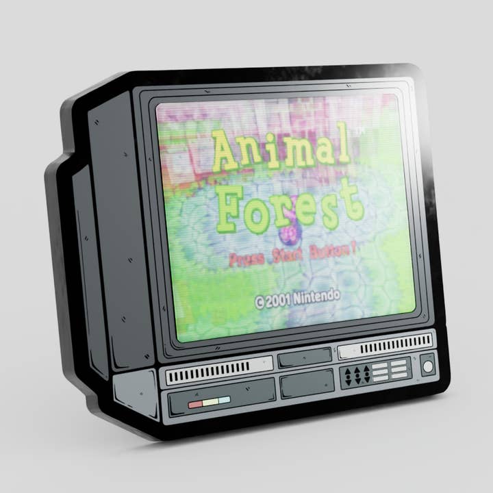 2.5" Lenticular Animal Forest CRTV Enamel Pin for wholesale by GoopyGoblins