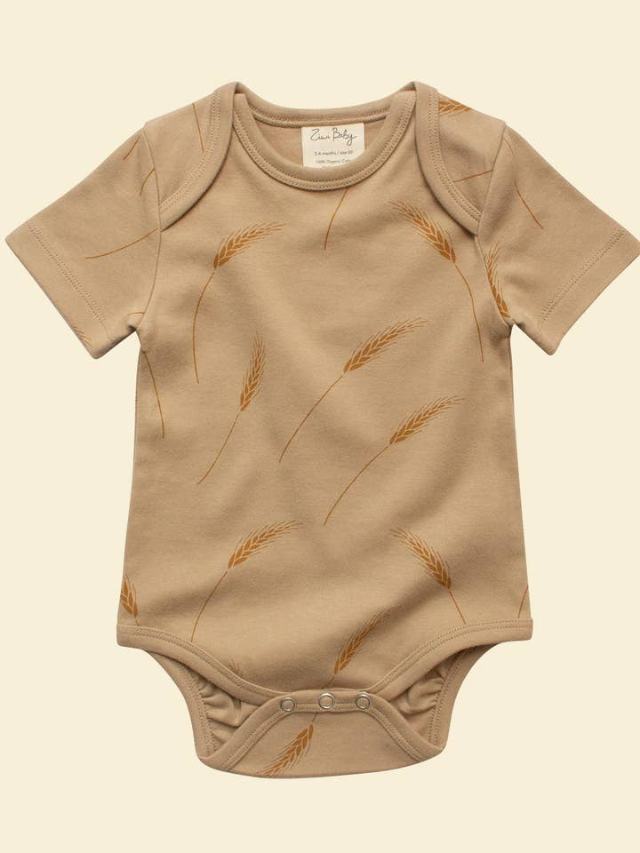 Body à manches courtes - Wheat | Organic pour la vente par Ziwi Baby