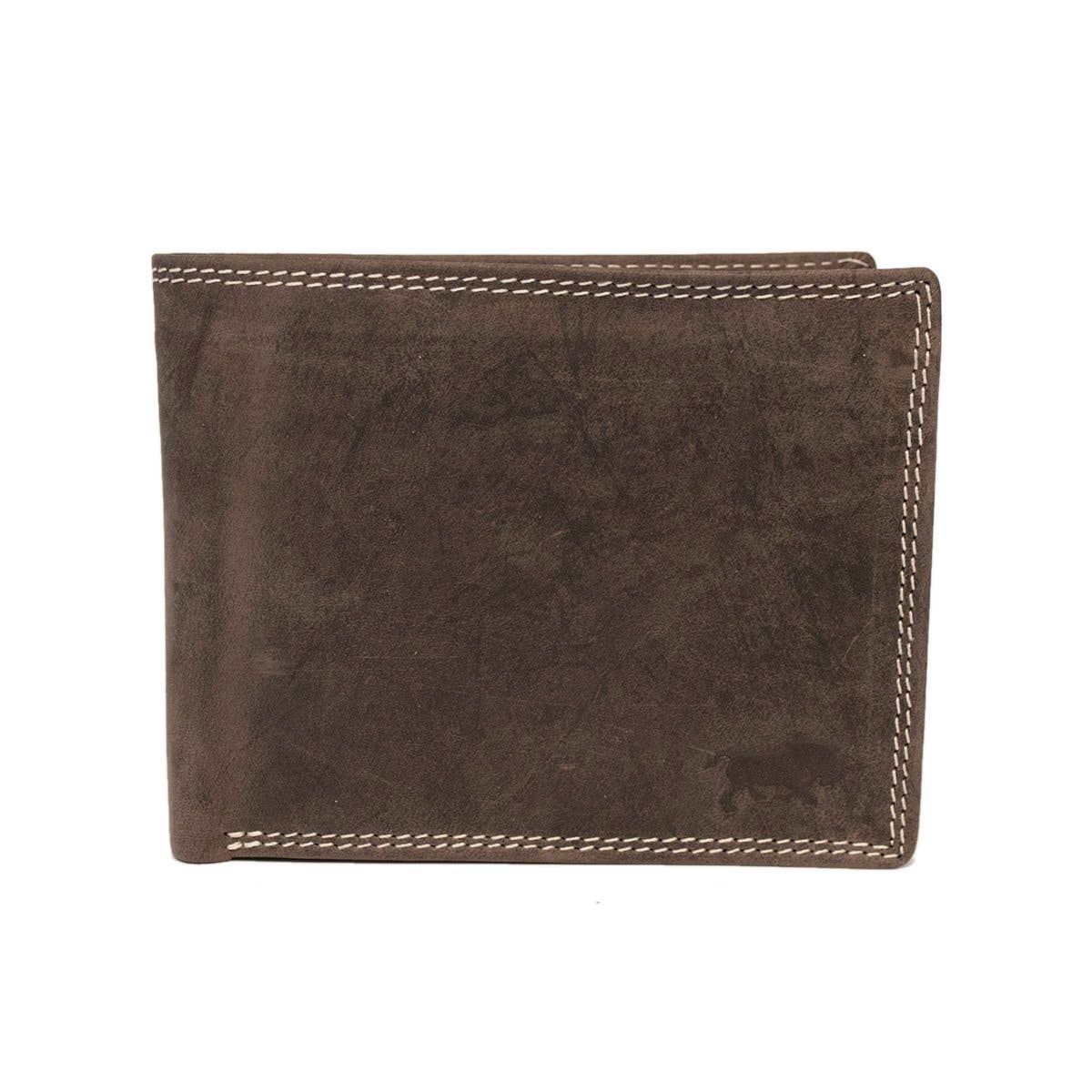 Arrigo - Wholesale Wallet - Men's - Men's Leather Wallet Dark Brown With Large Zipper Pocket3