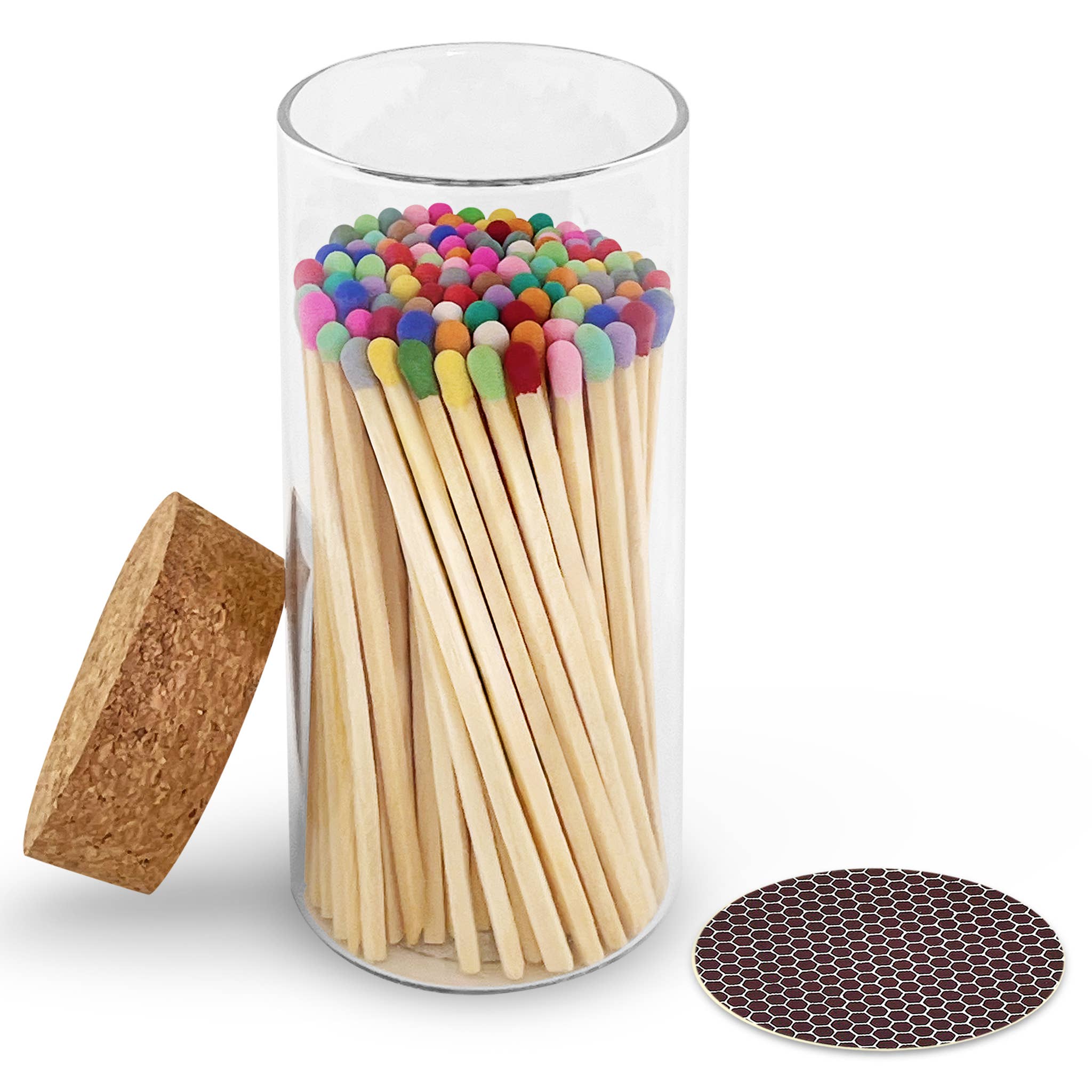 Thankful Greetings - Vendita all'ingrosso Fiammifero - Fiammiferi di sicurezza da 10 cm in barattolo con tappo in sughero grande - colori a scelta38