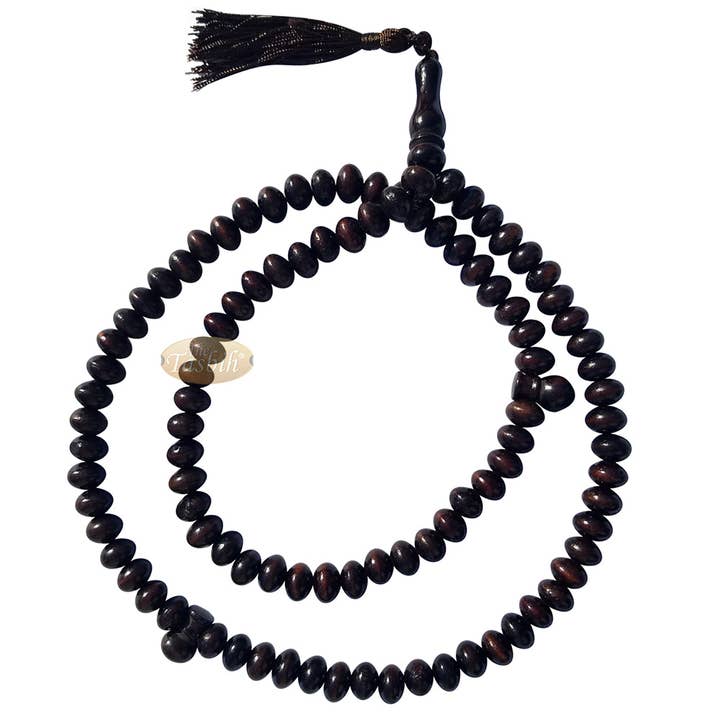 Large Wood Muslim Prayer Beads 8X11-mm Beads for wholesale by IndoMode