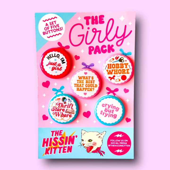Le Pack Girly (Boutons ou Aimants !) pour la vente par The Hissin' Kitten