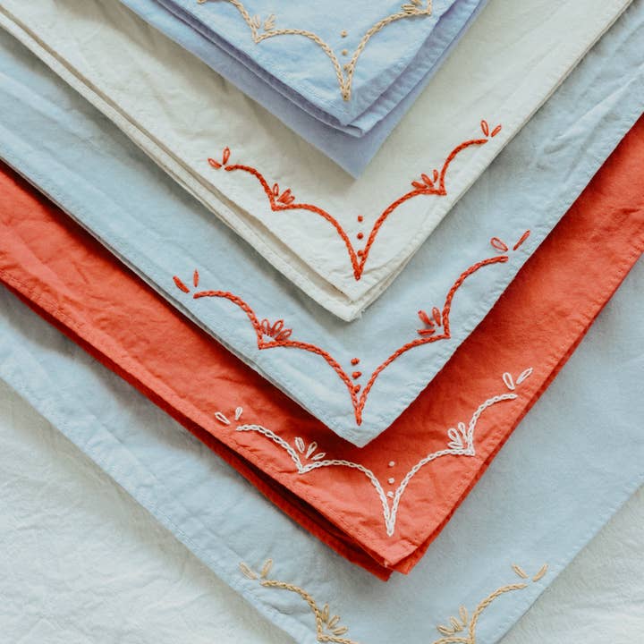 Eloise et moi - Wholesale Bandana - Unisex - Hand embroidered RODEO cotton bandana, hand dyedÂ