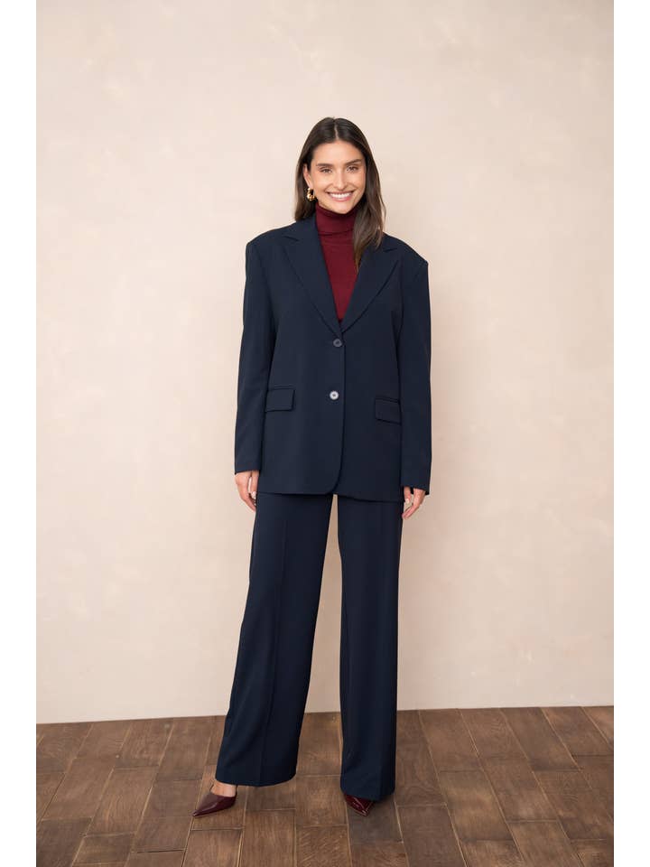 Attentif Paris – Engroshandel Blazer - Dame – Oversized dobbeltradet jakke med åbning bagpå19