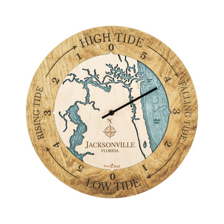 Sea & Soul Nautical Chart Art - Wholesale Wall Clock - Florida East Coast Nautical Chart Tide Clock-Many Locations94