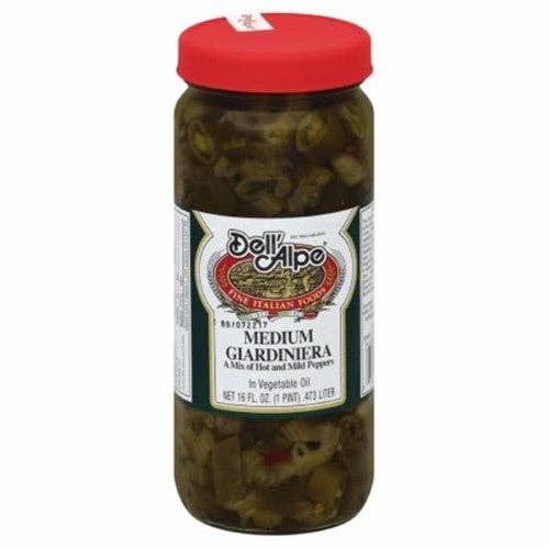 KeHE Distributors, LLC - Wholesale Olive Oil - Dell Alpe Giardiniera Medium in Vegetable Oil, 16 OZ0