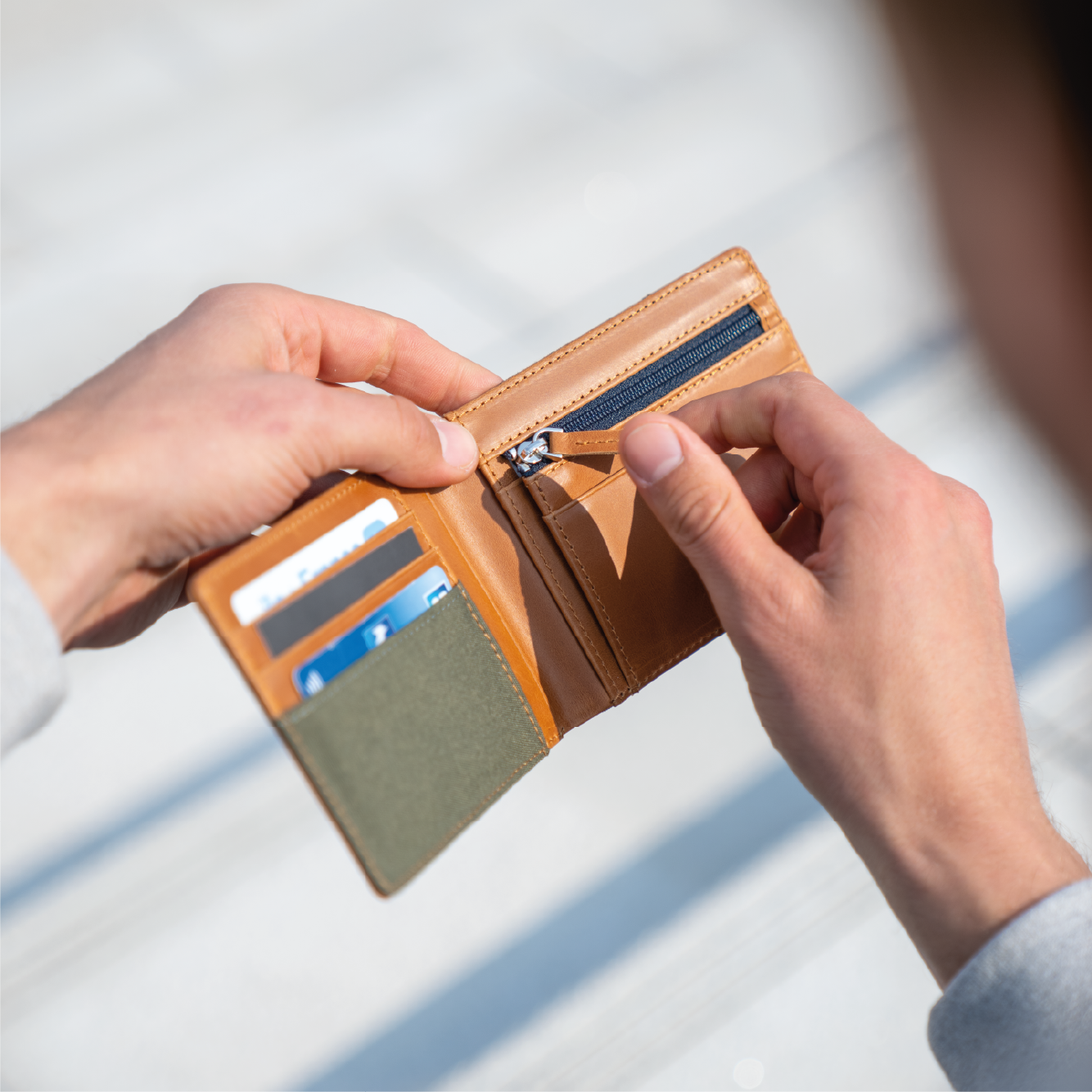 BILLYBELT - Wholesale Wallet - Men's - Leather Wallet - Khaki3