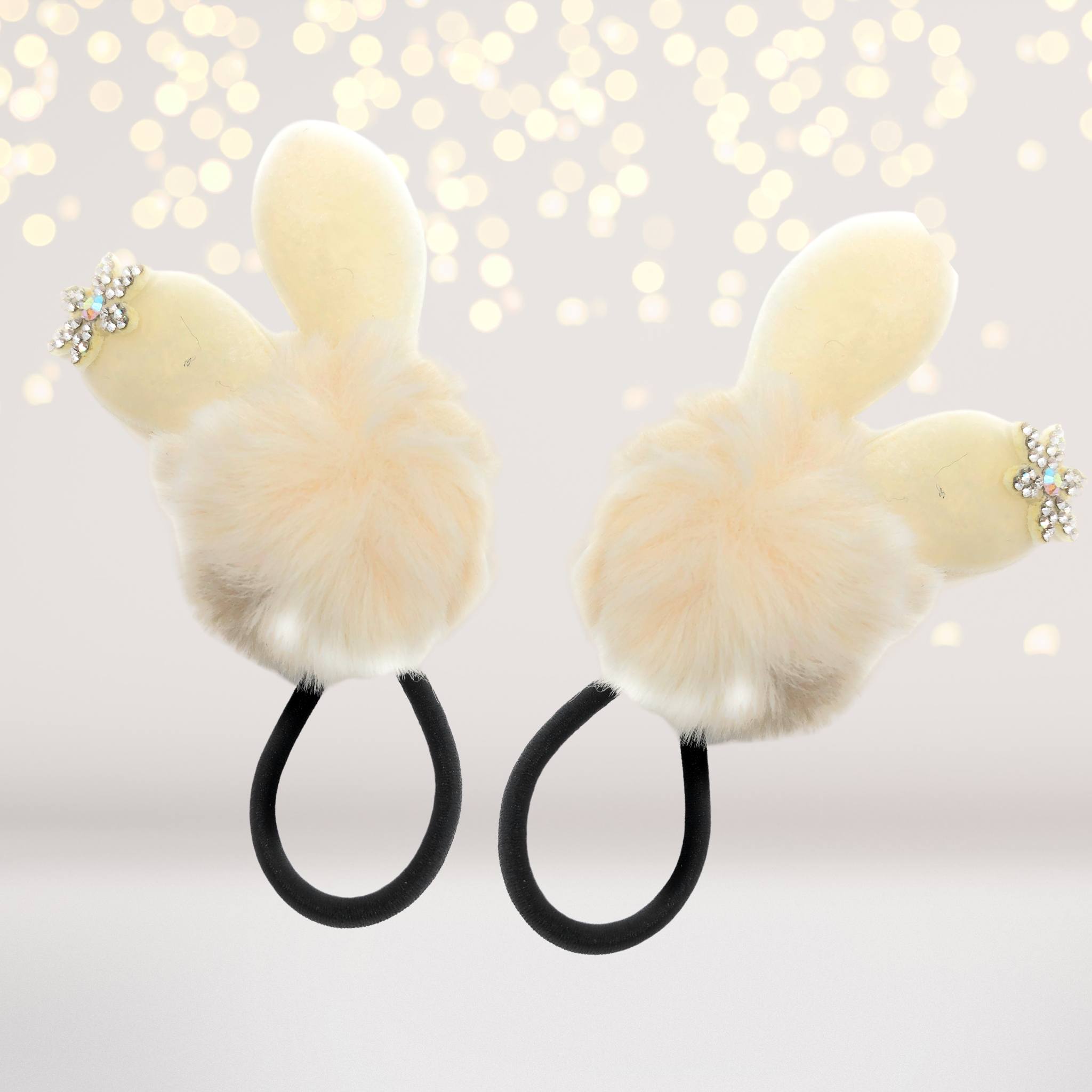 Chicky Chicky Bling Bling - Wholesale Haarelastiekje - Kinderen - Snow Bunny Pom Pom Bont balhaar elastische paardenstaarthouder met strass sneeuwvlok7