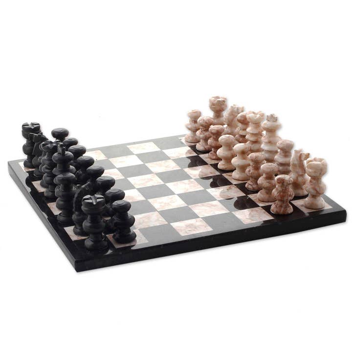NOVICA Glorious Battle Marble chess set (medium) for wholesale by NOVICA
