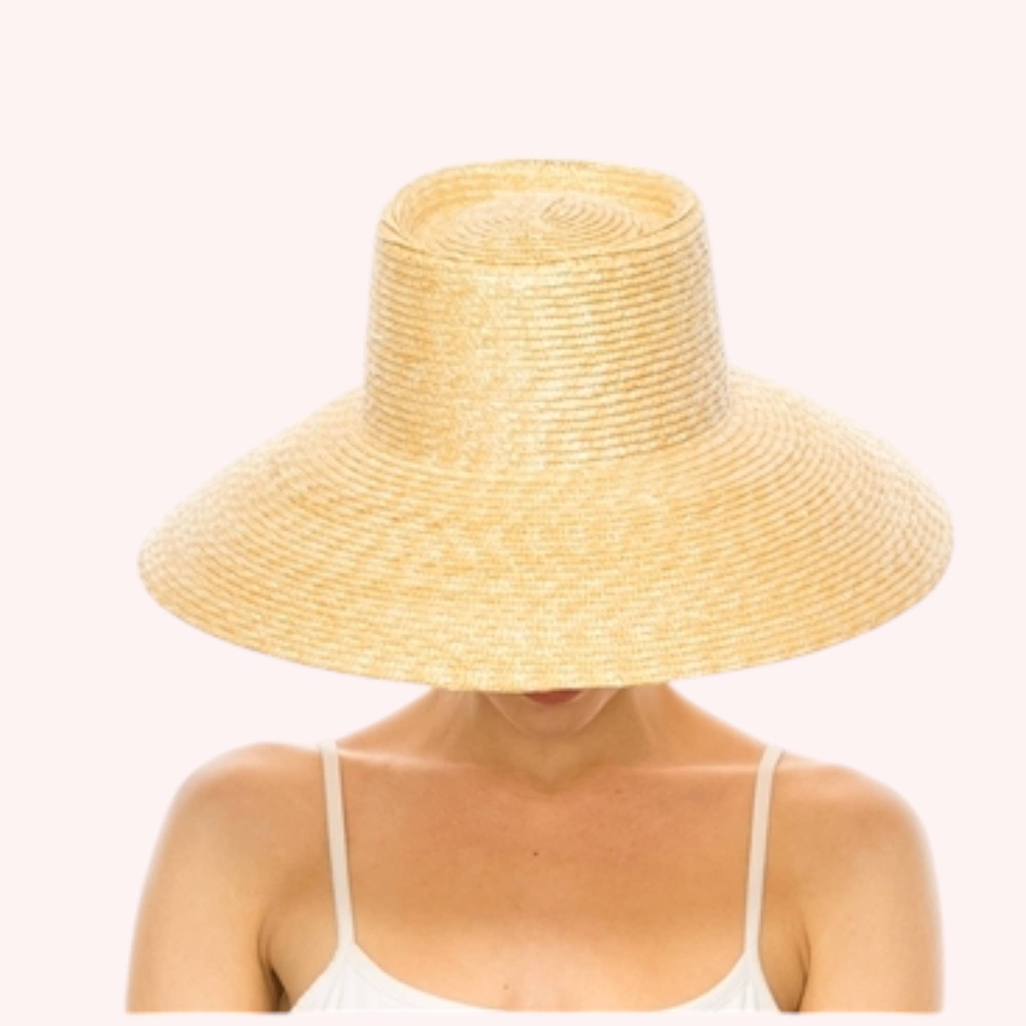 Natural Fine Wheat Straw Lampshade Hat – UPF 50+ Adjustable Fit for wholesale on Faire2