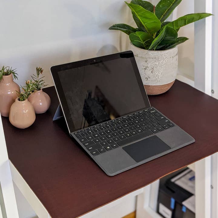 Personalised Leather Desk Pad | Bench Blotter Keyboard Mat for wholesale by Integral Leather