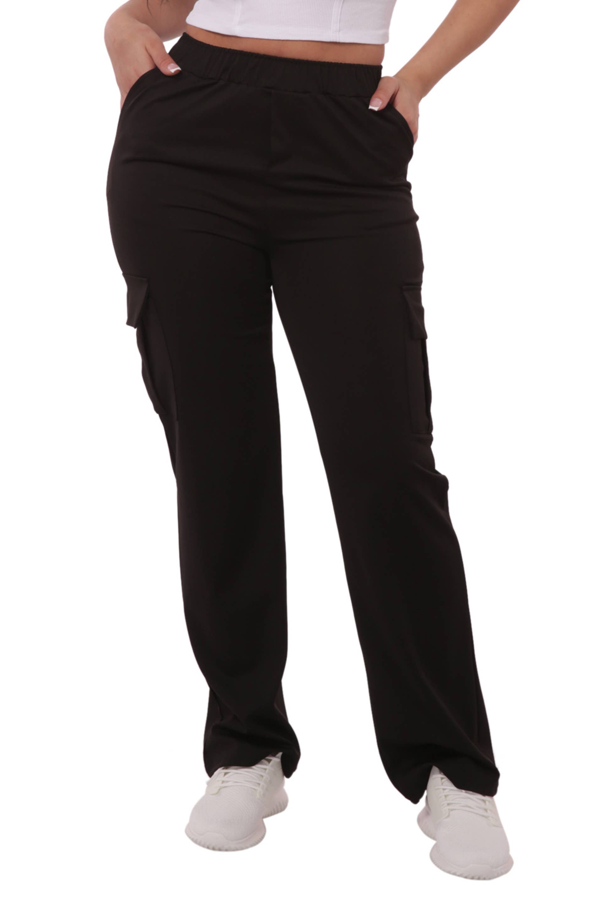 REDFINCH APPAREL INC - Wholesale Pants - Women's - Womens Mid Rise Straight Leg Pants With Cargo Pockets15