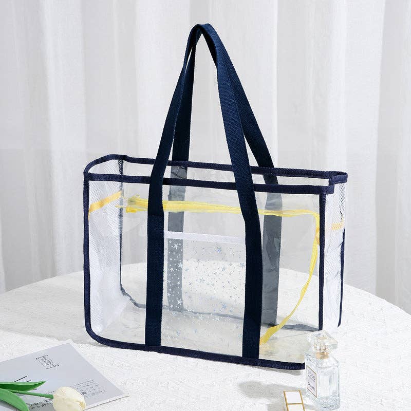 Dipped Shop - Vente Tote bag – femme - Grand sac fourre-tout zippé en PVC transparent multicolore avec grande capacité DPB17011