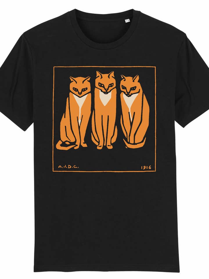 Three Cats by Julie de Graag, 1915 - Organic Cotton T-Shirt for wholesale by Flashback Shop