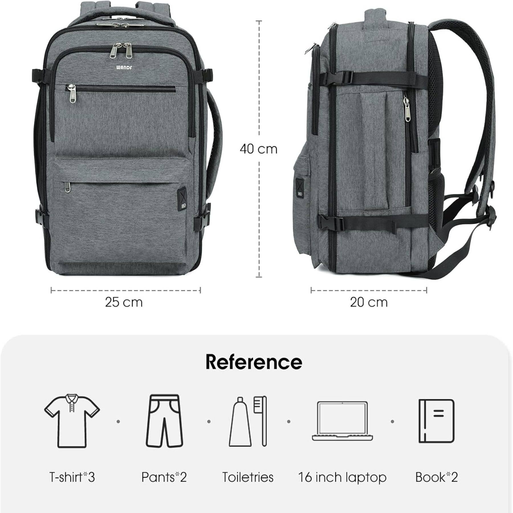 wandf - Wholesale Backpack - Unisex - WANDF Ryanair Underseat Backpack - Wet Pocket, 17"Laptop 20