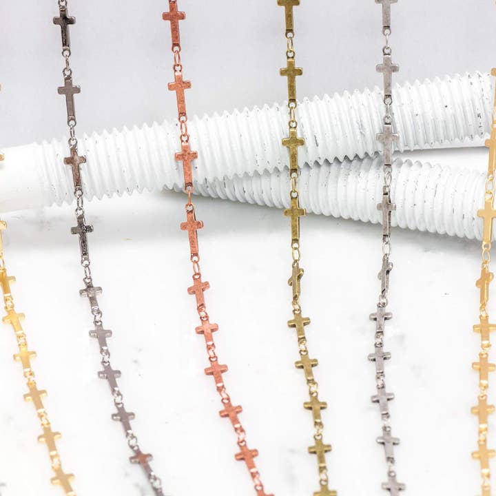 14 mm Kreuz-Spezialkette, verkauft pro Fuß - CH 900 für den Großhandel von Continental Beads