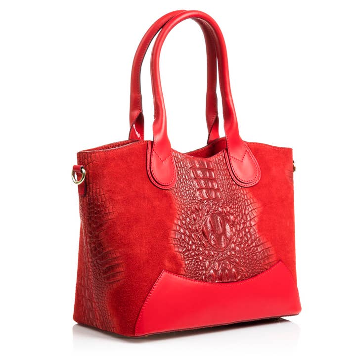 Vercurago Women's Tote Bag. Genuine Leather Suede Engraved for wholesale by FIRENZE ARTEGIANI