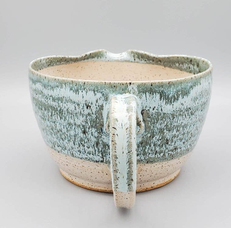 White Squirrel Clayworks - Wholesale Mixing Bowl - Batter/Mixing Bowl - Handthrown, in Ohio, Stoneware Clay - Turquoise2
