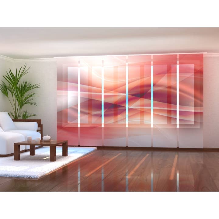 Lot de 6 rideaux à panneaux Wave Abstraction pour la vente par IlyDecor
