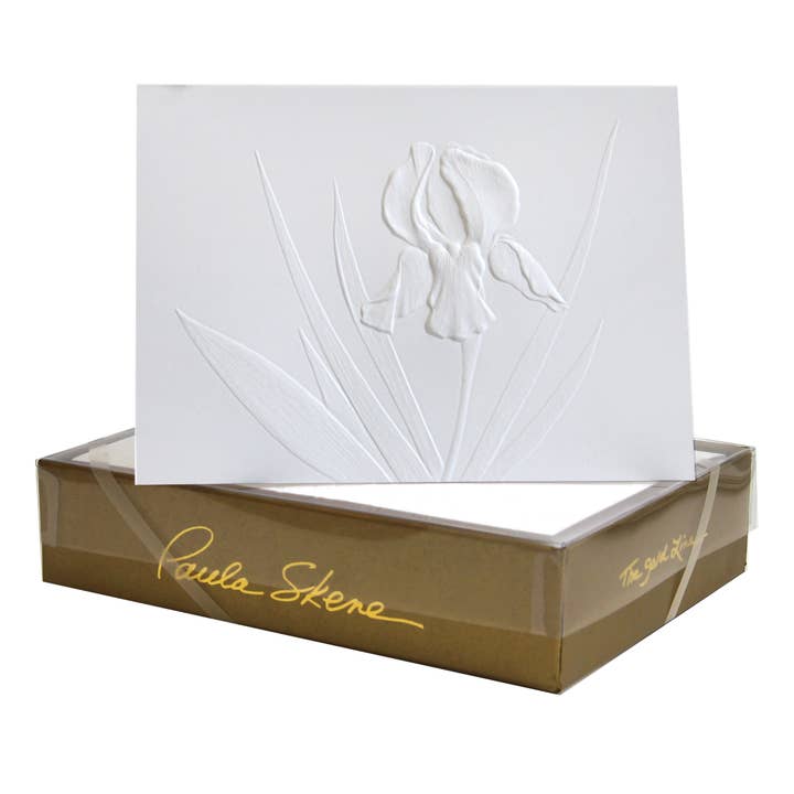 Iris Blind Embossed Blank Card for wholesale by PAULA SKENE DESIGNS
