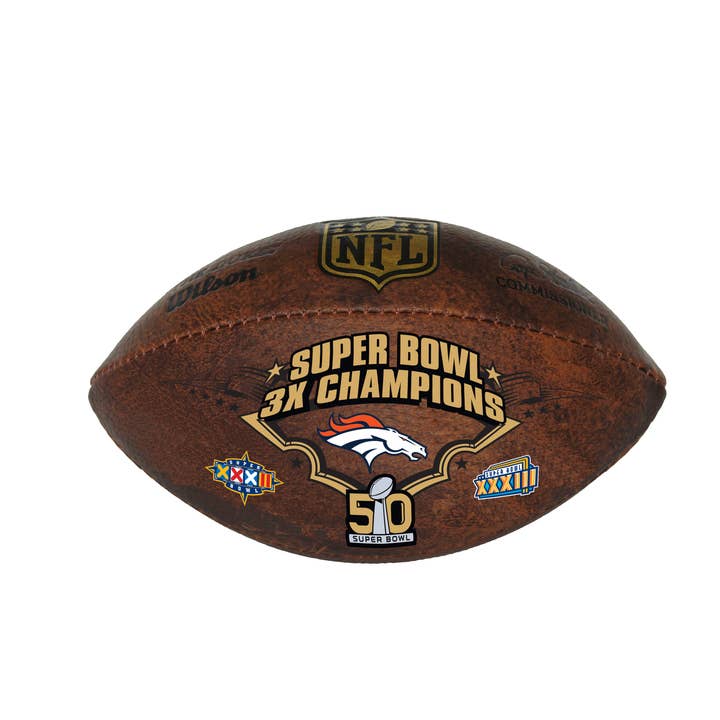NFL Denver Broncos 9" Commemorative 3X Champs Football for wholesale by Gulf Coast Sales