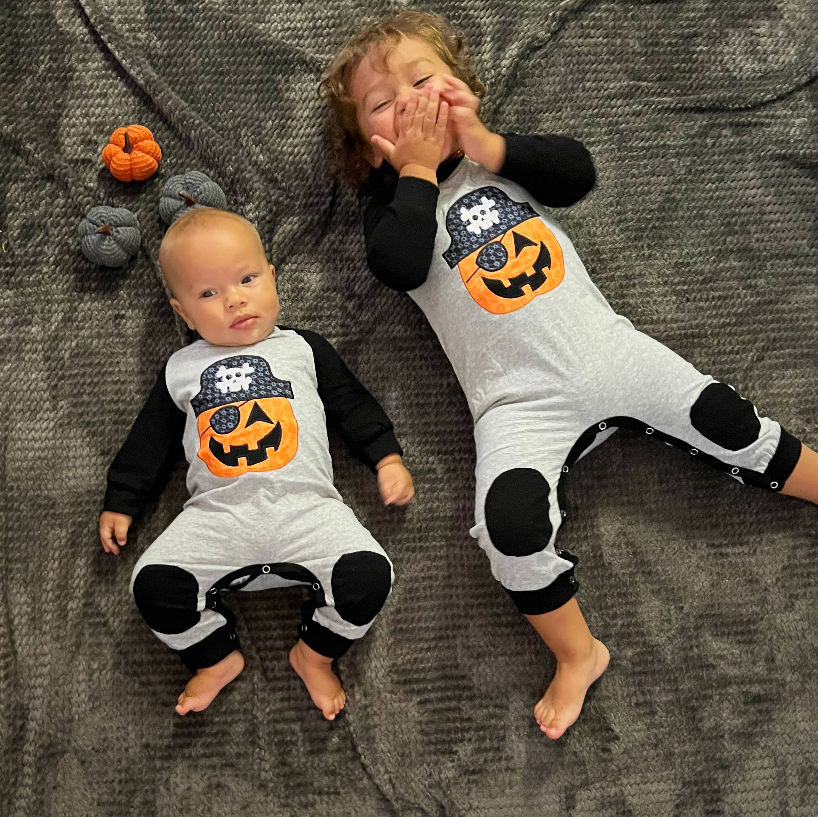 AnnLoren - Wholesale Jumpsuit - Baby - Boys Halloween Romper Pirate Jack O Lantern Baby Toddler4