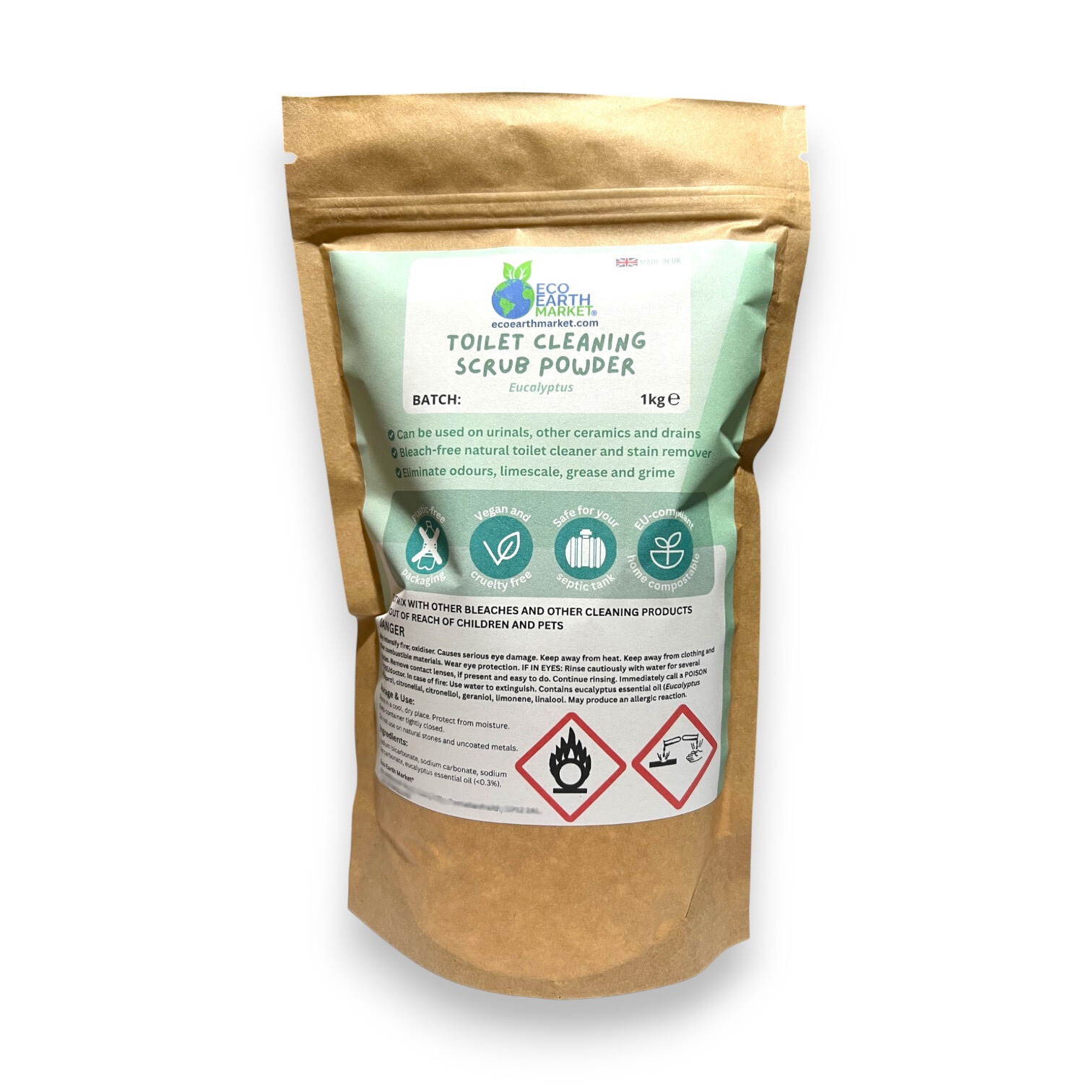 Eco Earth Market - Wholesale Toilet Cleaner - Eucalyptus Toilet Cleaning Scrub Powder 1kg2