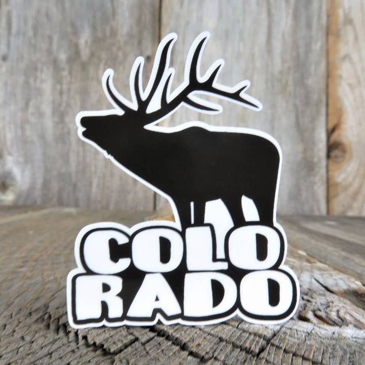 Colorado Elk Sticker Mule Deer Block Letters Sticker Hunter Outdoor Souvenir Computador portátil impermeável para viagem por atacado de Kirk's Krafts