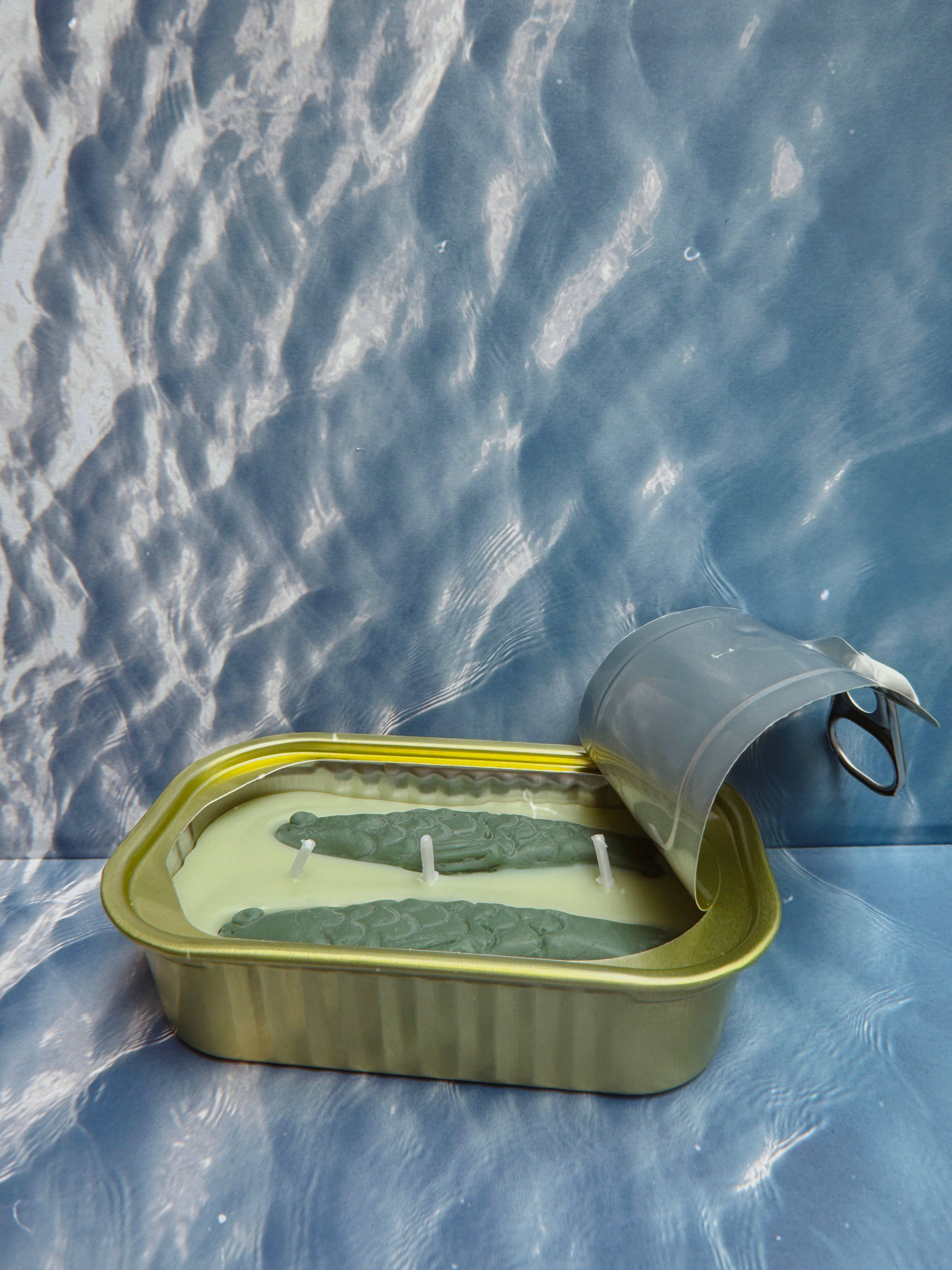 Tinned Candle – Velas de decoração por atacado – Vela em Lata Formato Peixe - Chá Verde e Capim-limão2