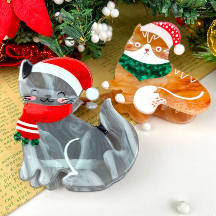 TheDivaSoap - Wholesale Hair Clip - Women's - Cute Cat Christmas Hair Clip9
