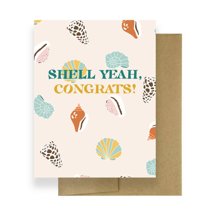 Shell Yeah, Congrats! | Congratulations Card for wholesale by The Happy Sea