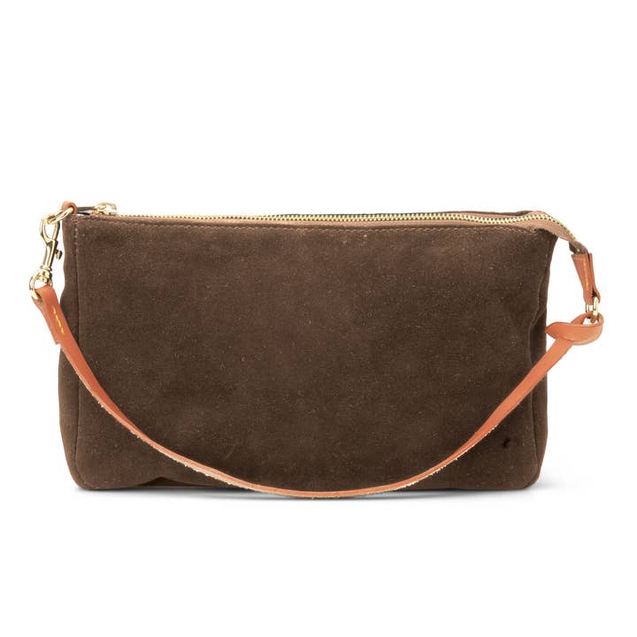 Boulevard - Wholesale Shoulder Bag - Women's - "Colette" Suede Shoulder Bag in Praline1