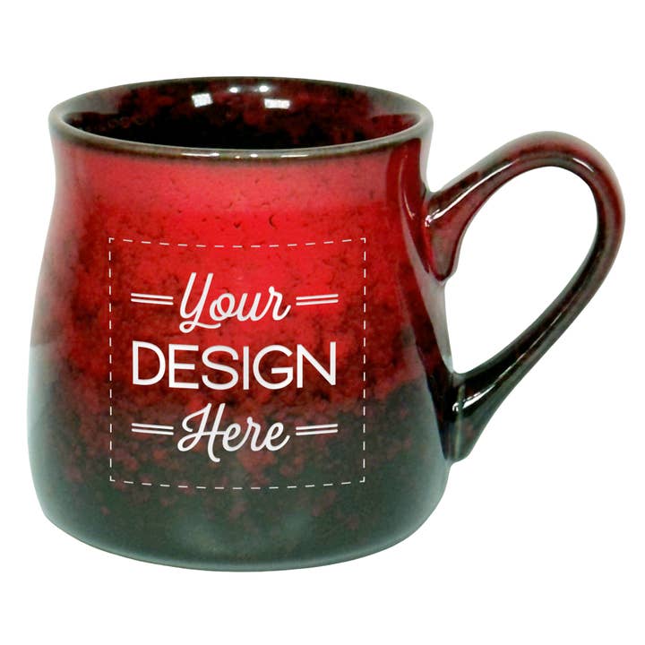 Susquehanna Glass Company – wholesale Kaffekoppar – Anpassad konst Paris Tavern Mugg - Röd/Grön, Röd/Guld